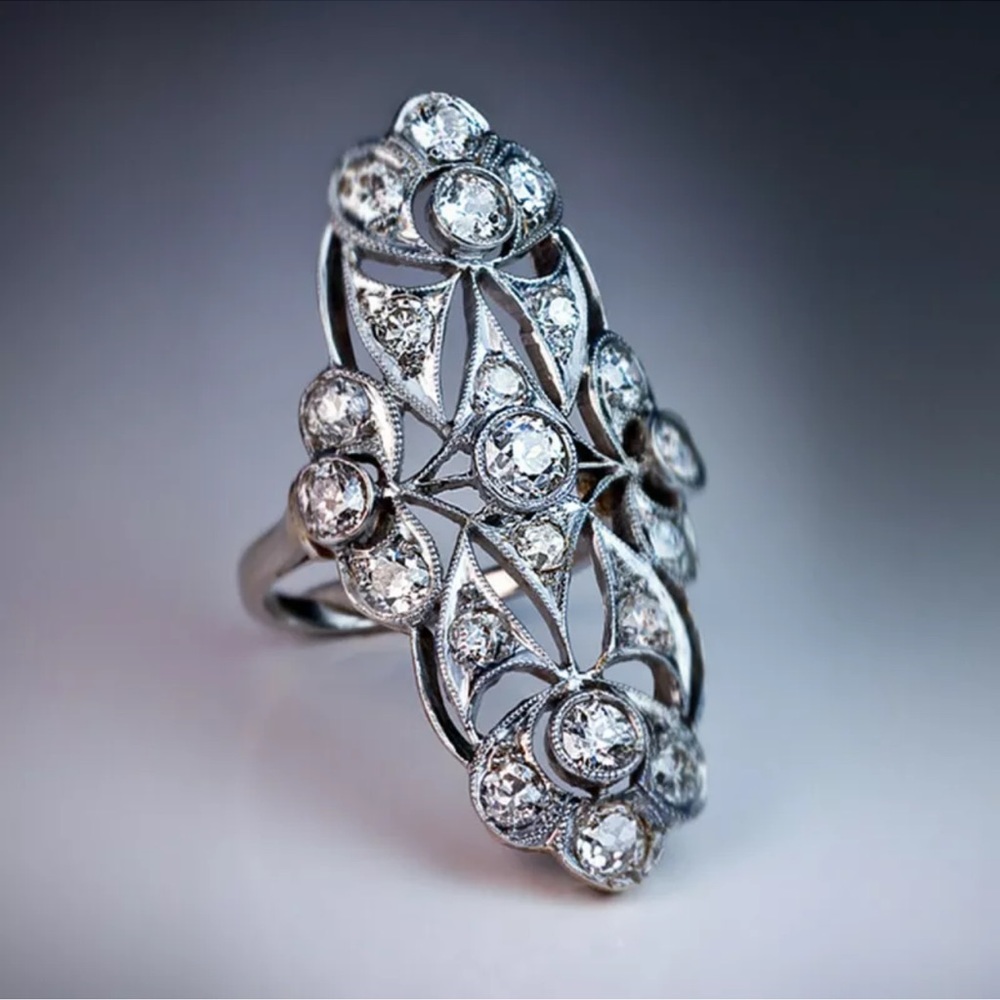 Creative  Silver Rings Women gorgeous diamond - Picture 2 of 4
